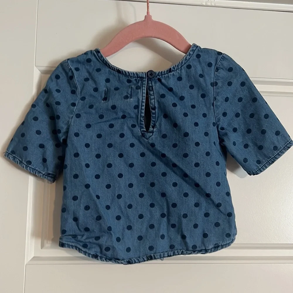 $10 ADD ON‎ Old Navy 12-18 cotton denim polka dot blouse tie-front jean H&M zara